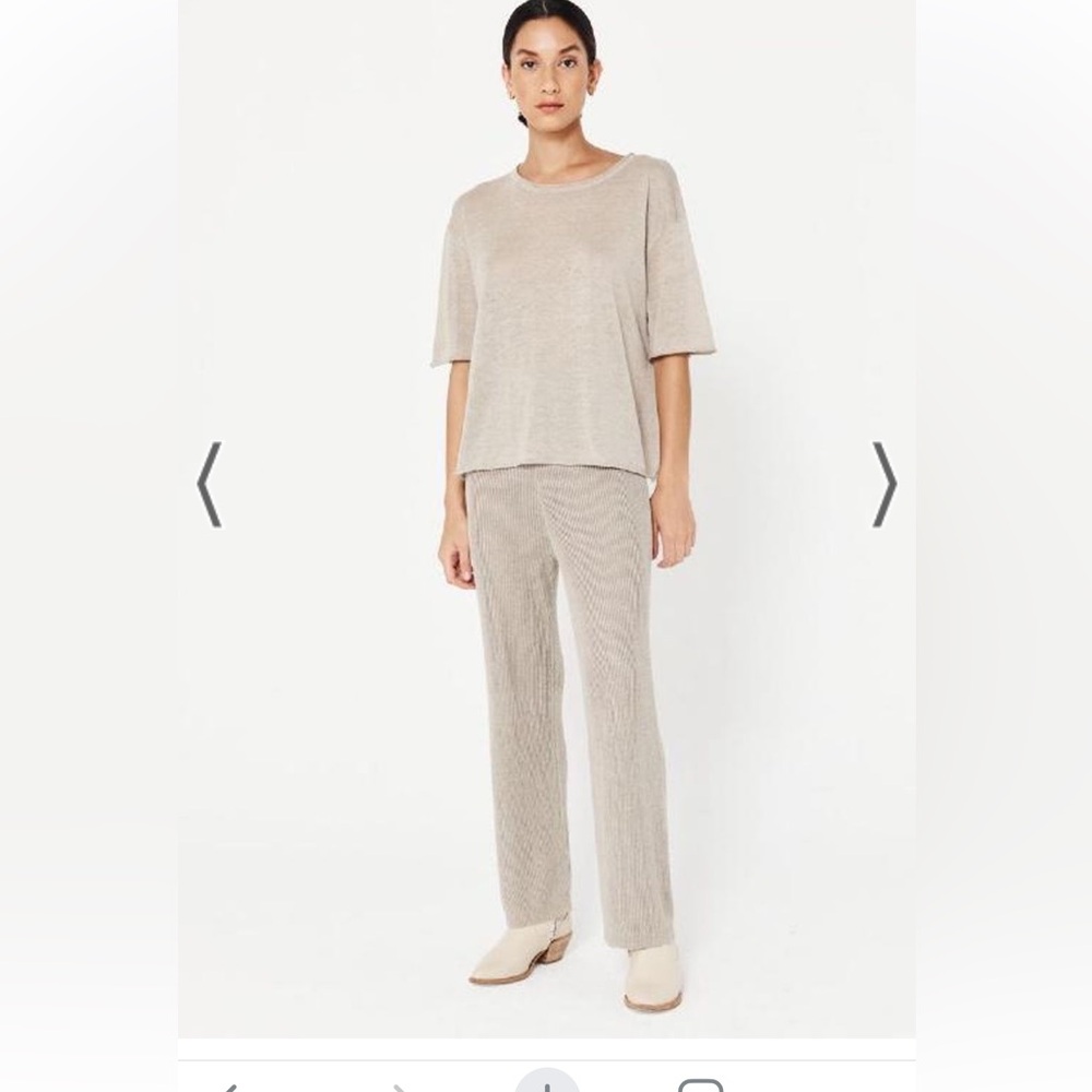 NOVA LINEN KNIT LOUNGE PANTS - ASH xs extra small